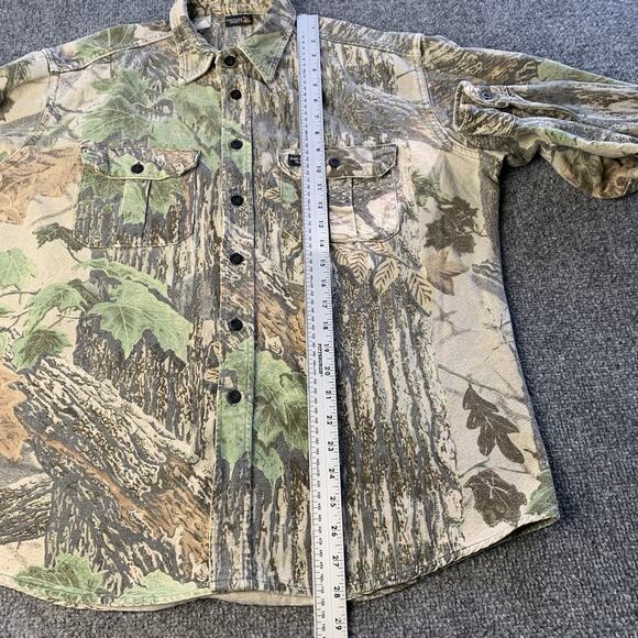 Vintage Rattlers Brand Camo Button Up Shirt Mens XL Realtree Chamois Flannel USA - Picture 9 of 13